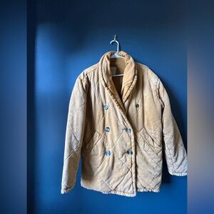 Chelsea & Violet Tan Quilted Jacket | XS | Shawl Collar